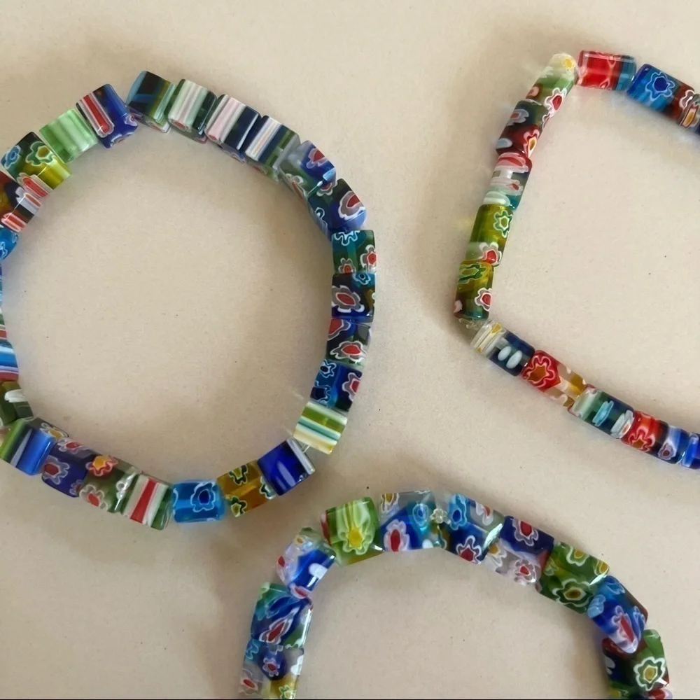Millefiori Glass Bead Bracelet